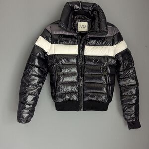 SAM. New York Black, gray and white puffer jacket in a women's size small